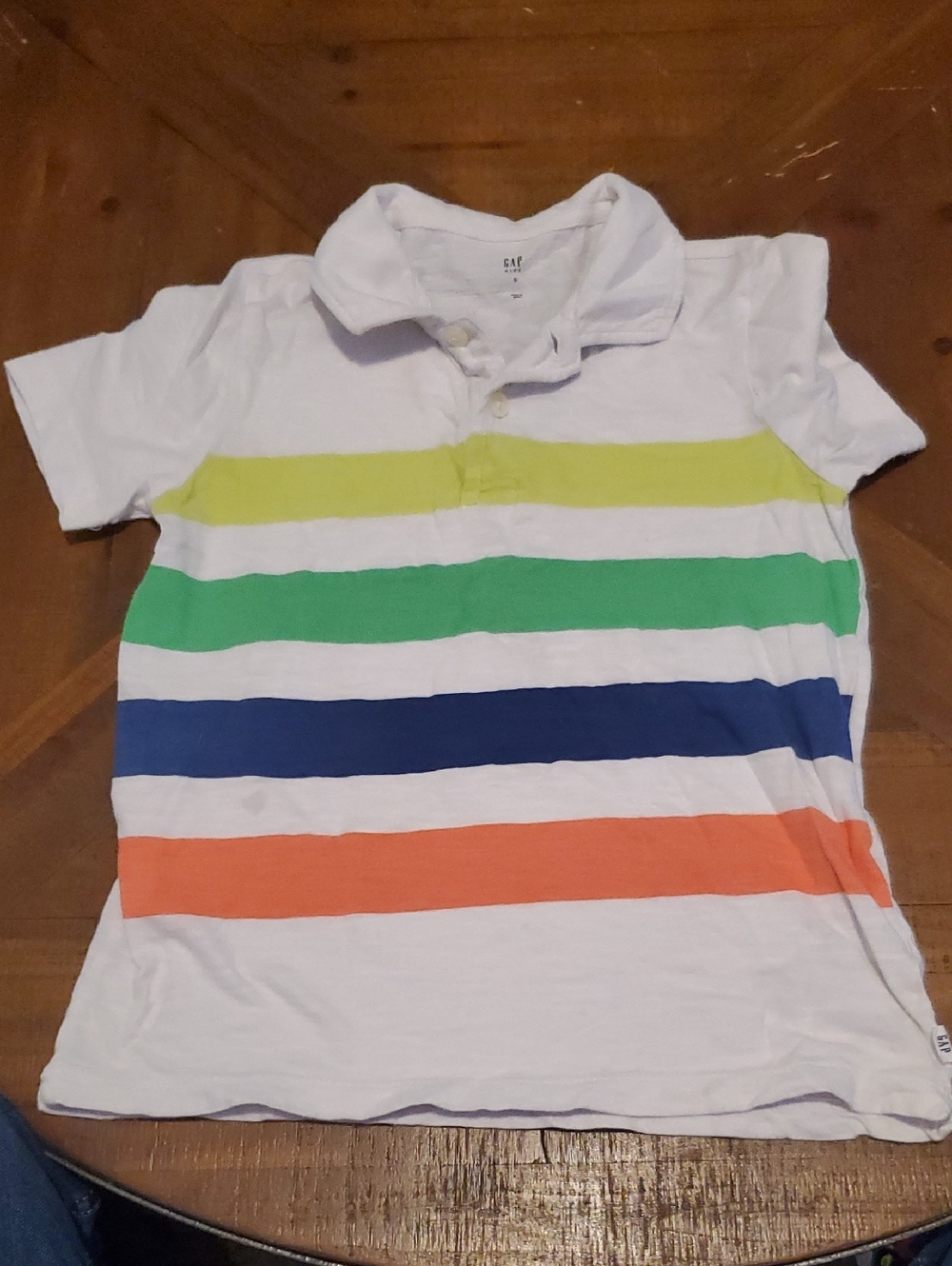 Gap Kids White Polo with Multi-Color Stripes